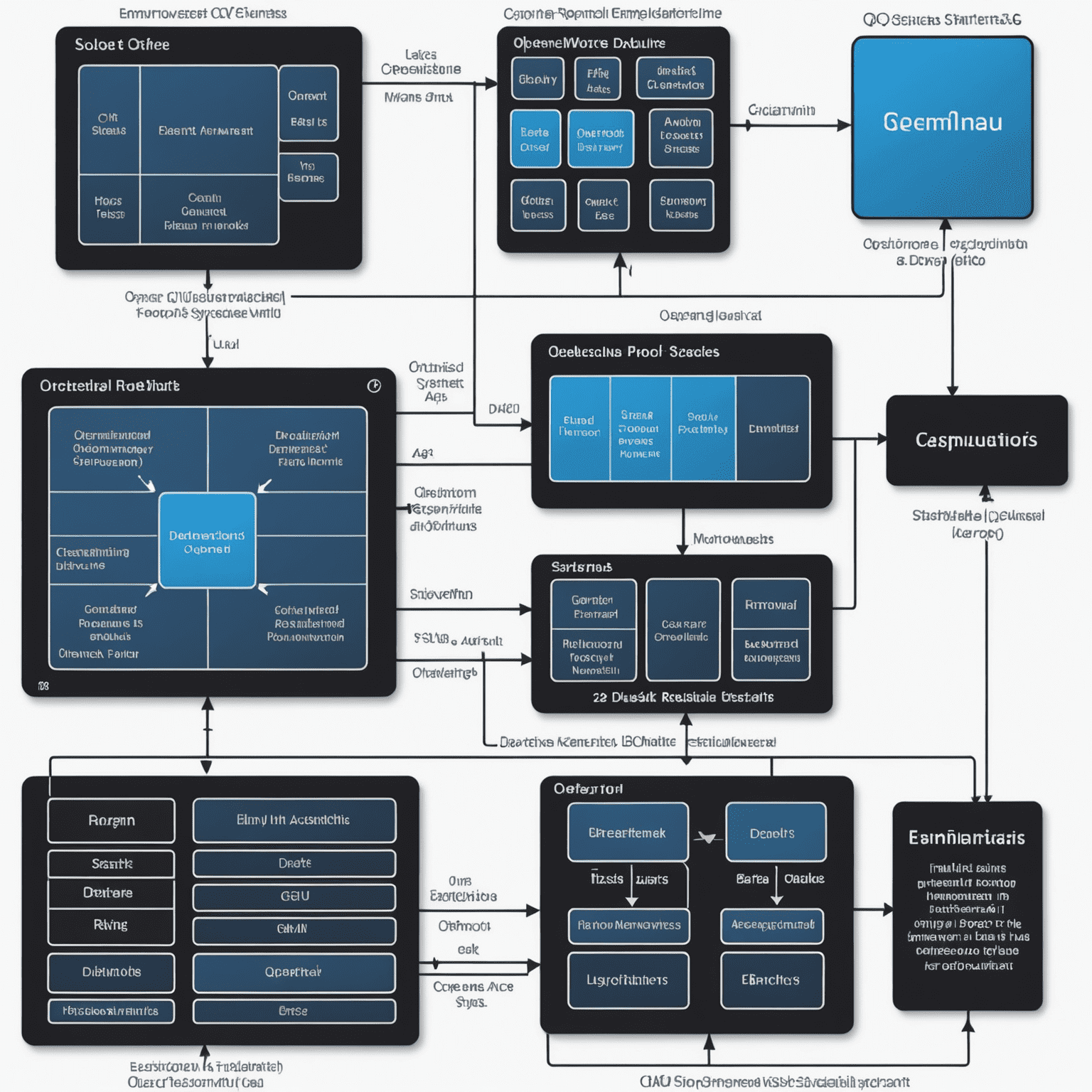 QEMU emulation diagram showing various supported architectures and operating systems